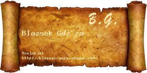 Blazsek Géza névjegykártya