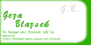 geza blazsek business card